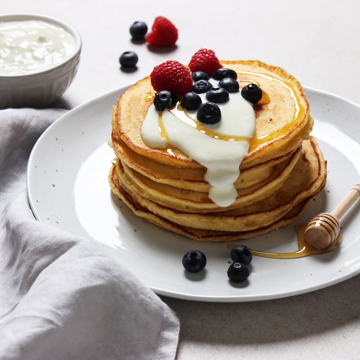 Fluffy Vanilla Pancakes EasiYo Yogurt EasiYo Global